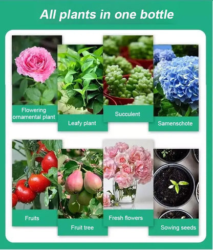 Liquid Plant Growth Booster for Stronger Roots & More Blooms – Indoor Outdoor Fertilizer for Houseplants Vegetables Herbs Succulents Fruit T
