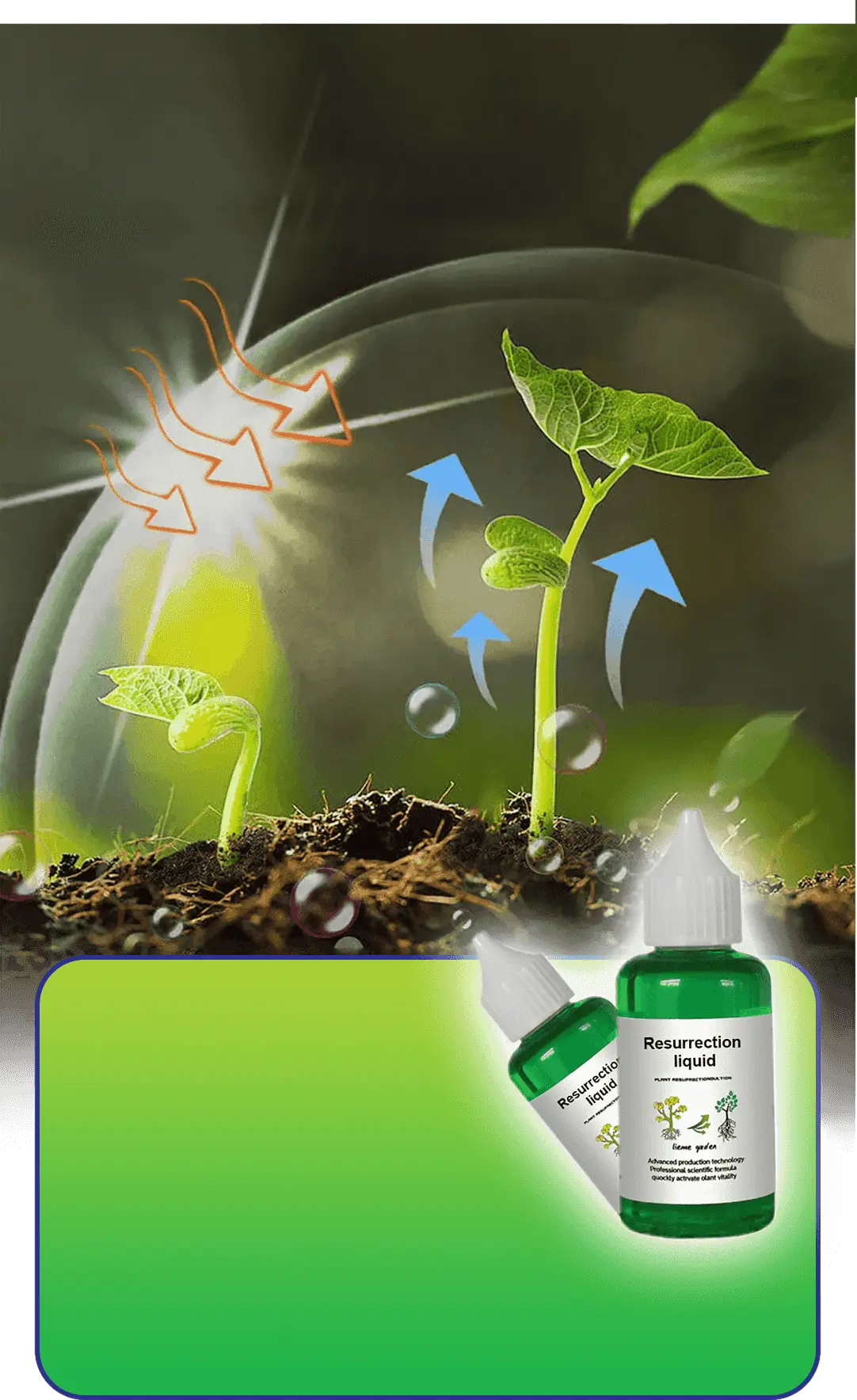 Liquid Plant Growth Booster for Stronger Roots & More Blooms – Indoor Outdoor Fertilizer for Houseplants Vegetables Herbs Succulents Fruit T