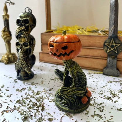 Phantom Pumpkin Grimm Decoration - Handmade resin halloween decor