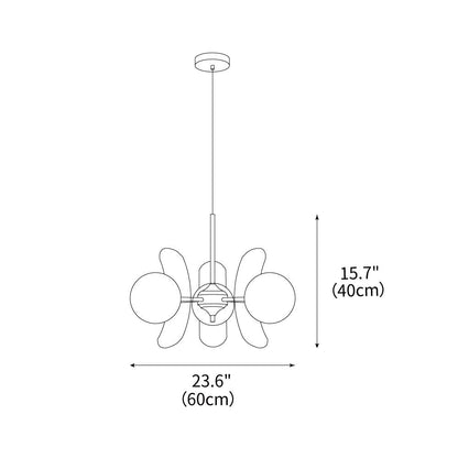 Iron Glass Ceiling Light for Dining Room Modern Multi-Bulb Fixture Adjustable Pendant Chandelier for Kitchen Island Living Room Entryway Hom