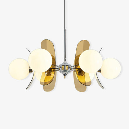 Iron Glass Ceiling Light for Dining Room Modern Multi-Bulb Fixture Adjustable Pendant Chandelier for Kitchen Island Living Room Entryway Hom