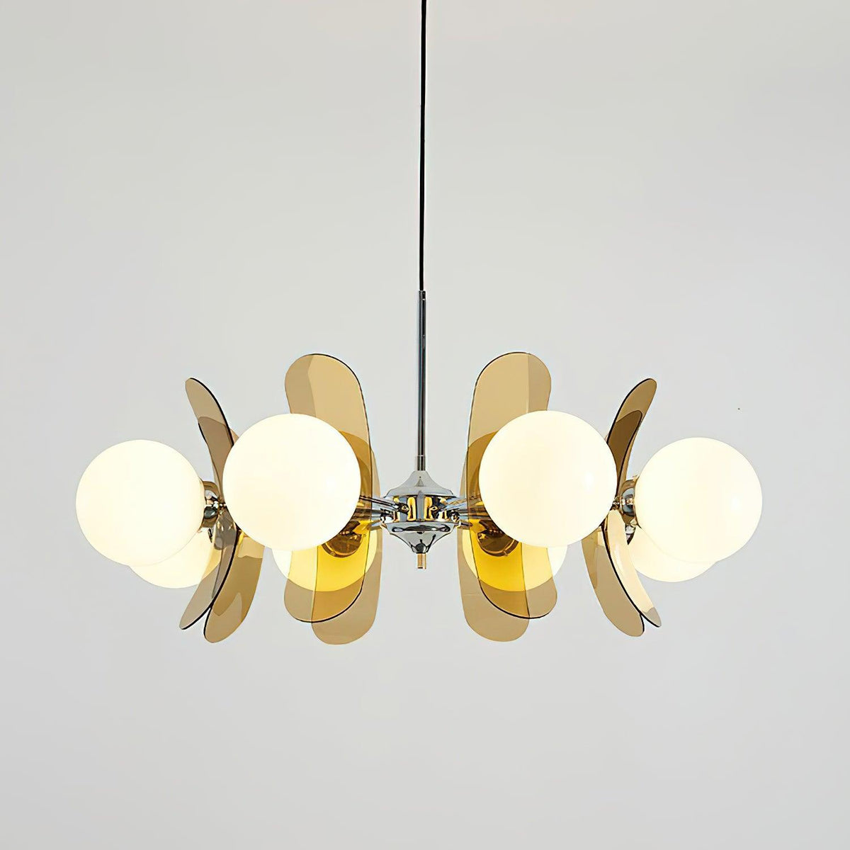 Iron Glass Ceiling Light for Dining Room Modern Multi-Bulb Fixture Adjustable Pendant Chandelier for Kitchen Island Living Room Entryway Hom