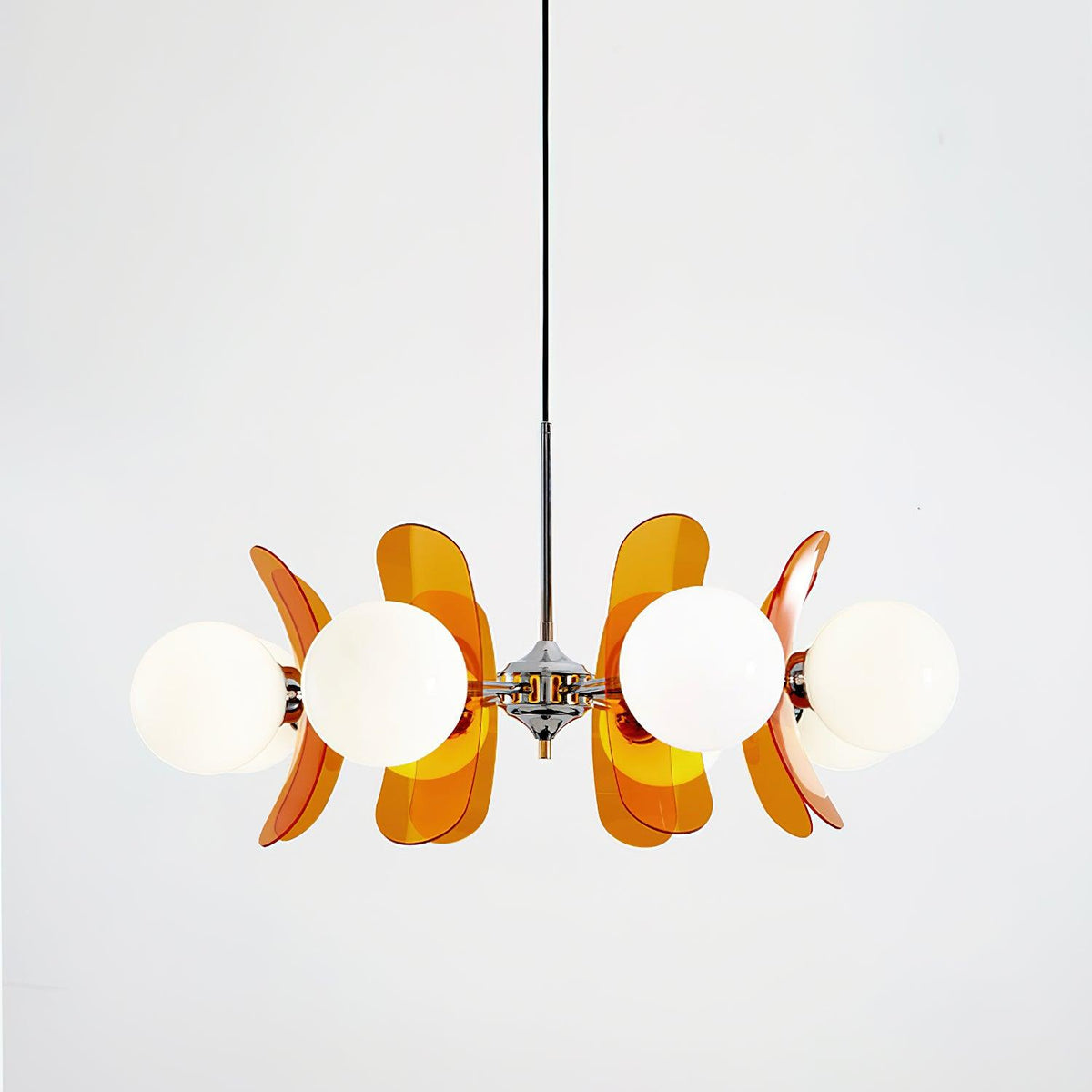 Iron Glass Ceiling Light for Dining Room Modern Multi-Bulb Fixture Adjustable Pendant Chandelier for Kitchen Island Living Room Entryway Hom