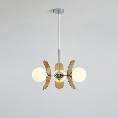 Iron Glass Ceiling Light for Dining Room Modern Multi-Bulb Fixture Adjustable Pendant Chandelier for Kitchen Island Living Room Entryway Hom