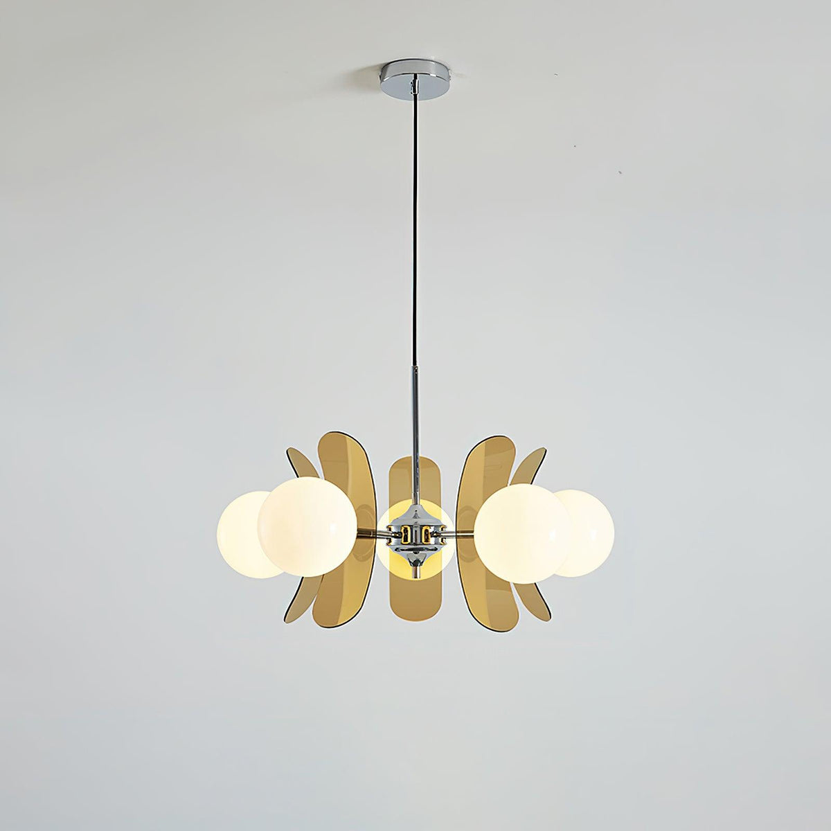 Iron Glass Ceiling Light for Dining Room Modern Multi-Bulb Fixture Adjustable Pendant Chandelier for Kitchen Island Living Room Entryway Hom