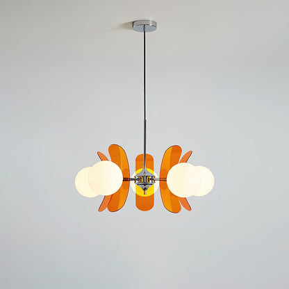 Iron Glass Ceiling Light for Dining Room Modern Multi-Bulb Fixture Adjustable Pendant Chandelier for Kitchen Island Living Room Entryway Hom