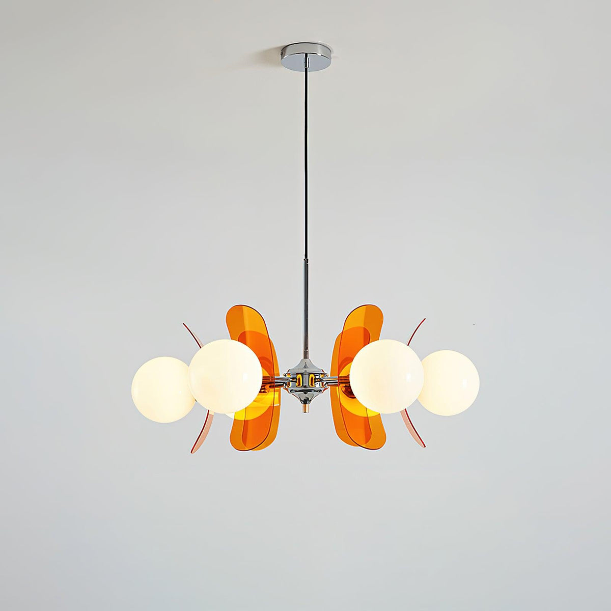 Iron Glass Ceiling Light for Dining Room Modern Multi-Bulb Fixture Adjustable Pendant Chandelier for Kitchen Island Living Room Entryway Hom