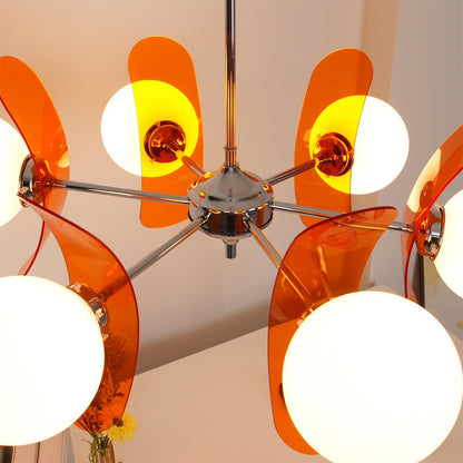 Iron Glass Ceiling Light for Dining Room Modern Multi-Bulb Fixture Adjustable Pendant Chandelier for Kitchen Island Living Room Entryway Hom