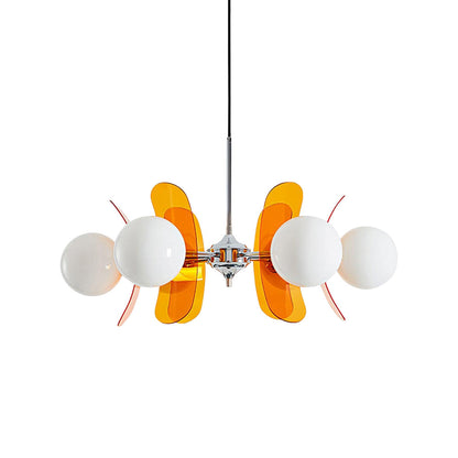 Iron Glass Ceiling Light for Dining Room Modern Multi-Bulb Fixture Adjustable Pendant Chandelier for Kitchen Island Living Room Entryway Hom