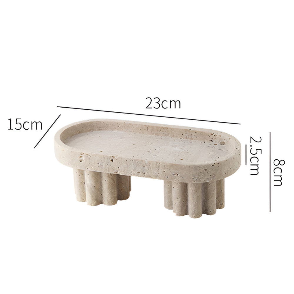 Pietra Decorative Tray for Coffee Table - Natural Travertine, Elegant Design