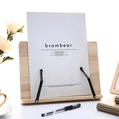 Pinewoodia Book Stand - Adjustable Pine Wood Reading Holder