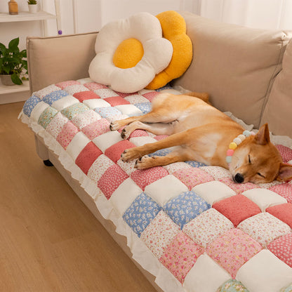 Quilted Cotton Furniture Protector Cover Anti-Slip Couch Cushion Pad for Sofa Chair Loveseat Pet-Friendly Washable Mat for Living Room