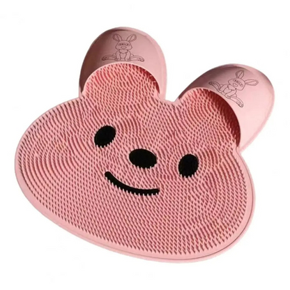 Soft Silicone Foot Scrubber Mat with Suction Cups for Shower Floor – Hands-Free Exfoliating Massage Brush & Non-Slip Bath Safety Pad