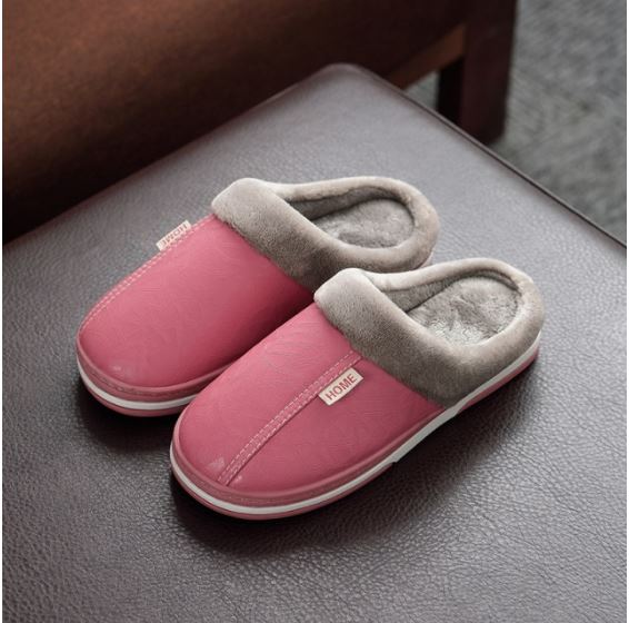 Waterproof Plush-Lined House Slippers with Anti-Slip Sole for Indoor & Outdoor Winter Comfort