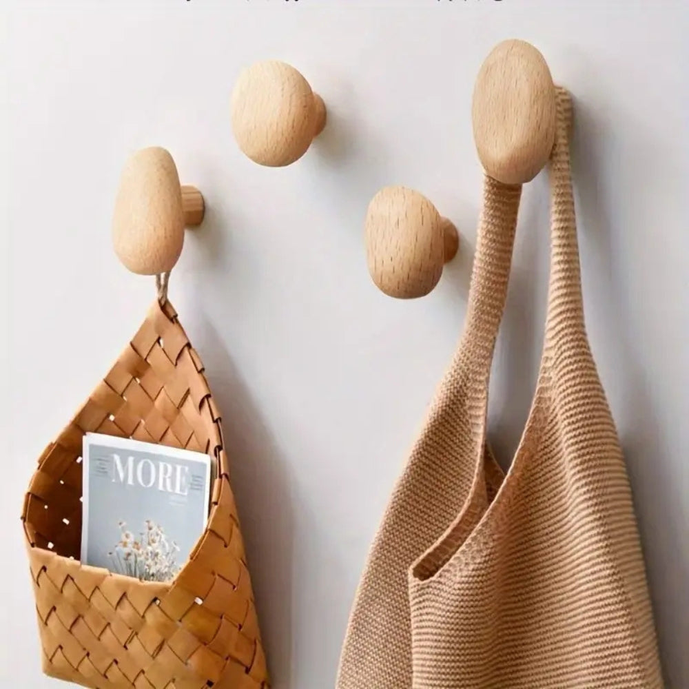 Pinnacle Modern Coat Hooks - Wall Mounted Solid Wood, Minimalist Design