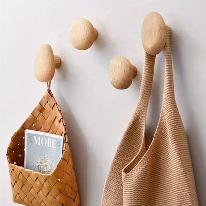 Pinnacle Modern Coat Hooks - Wall Mounted Solid Wood, Minimalist Design