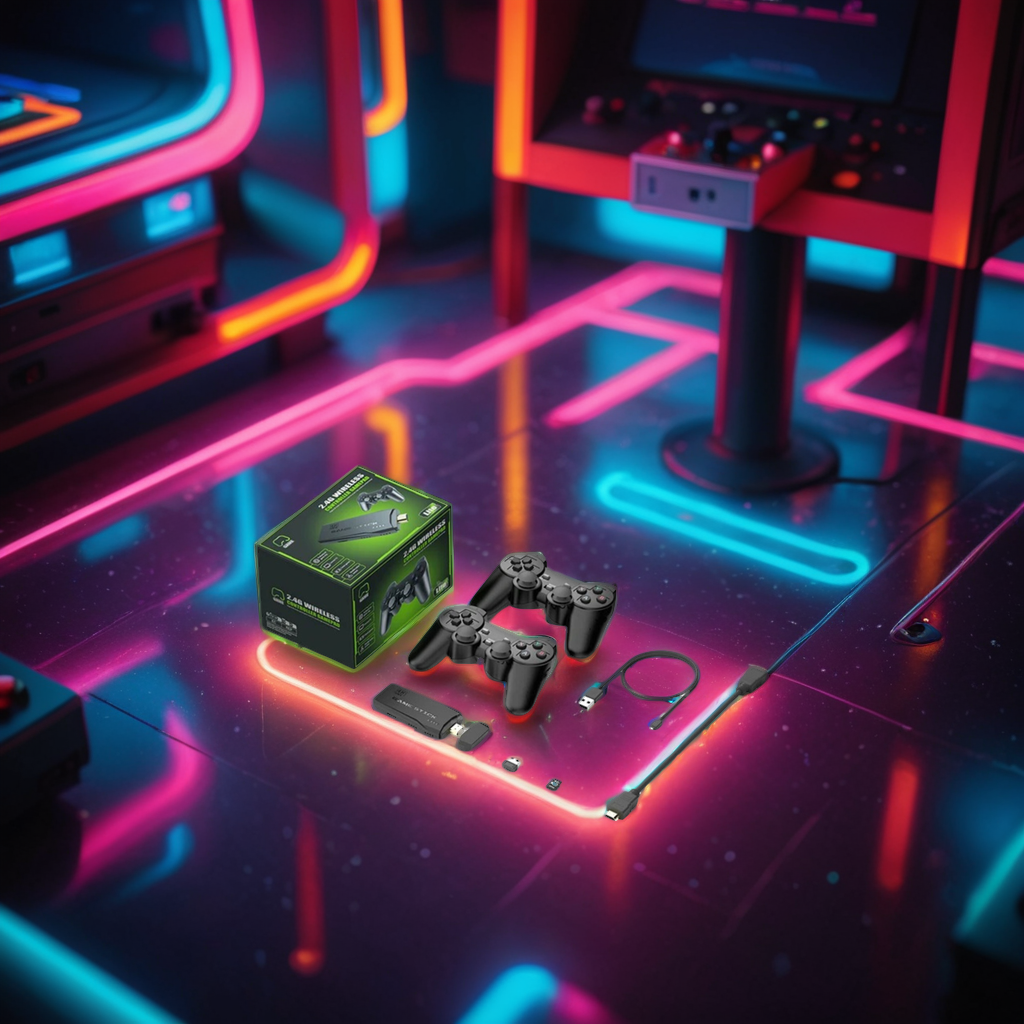 PixelDrive | Retro Gaming Console with 20,000+ Games & 2 Wireless Controllers | 4K Visuals for Nostalgic Fun