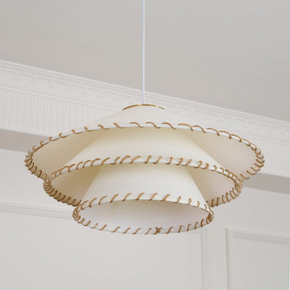 Oversized Fabric Drum Shade Ceiling Light for Kitchen Island & Dining Table – Adjustable Height Indoor Fixture with E26 Socket, Warm Ambient