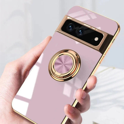 Rotating Ring Phone Case for Google Pixel – Magnetic Mount Compatible, Shock Absorbing TPU with Microfiber Lining