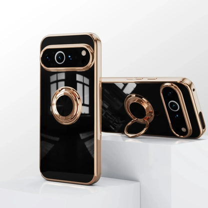 Rotating Ring Phone Case for Google Pixel – Magnetic Mount Compatible, Shock Absorbing TPU with Microfiber Lining