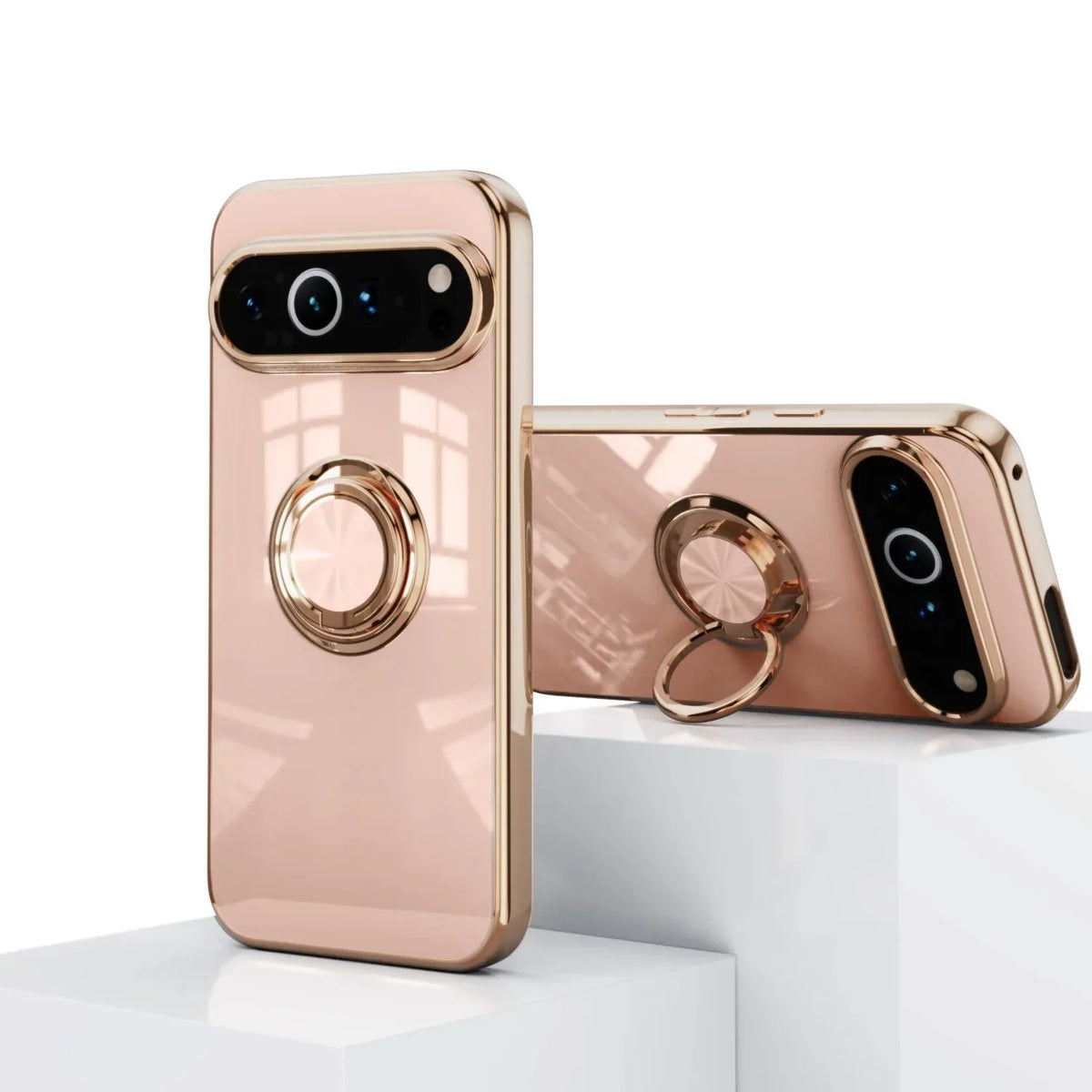 Rotating Ring Phone Case for Google Pixel – Magnetic Mount Compatible, Shock Absorbing TPU with Microfiber Lining