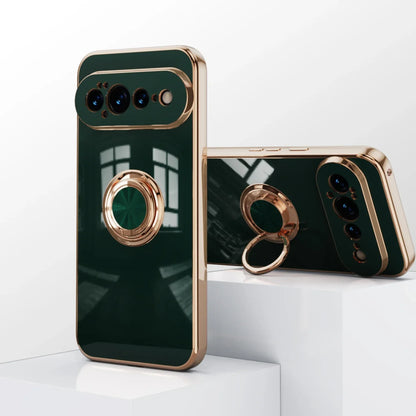 Rotating Ring Phone Case for Google Pixel – Magnetic Mount Compatible, Shock Absorbing TPU with Microfiber Lining