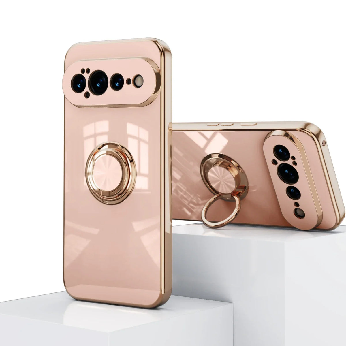 Rotating Ring Phone Case for Google Pixel – Magnetic Mount Compatible, Shock Absorbing TPU with Microfiber Lining