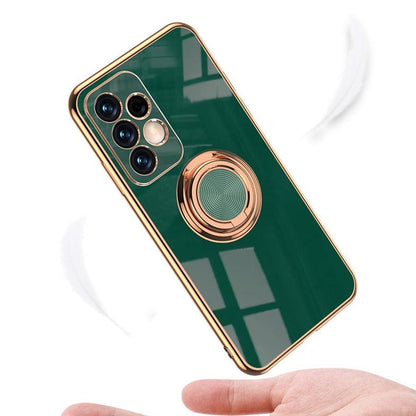 Rotating Ring Grip Phone Case for Samsung Galaxy – Magnetic Car Mount Compatible, Shock-Absorbing TPU with Microfiber Lining for S21-S26