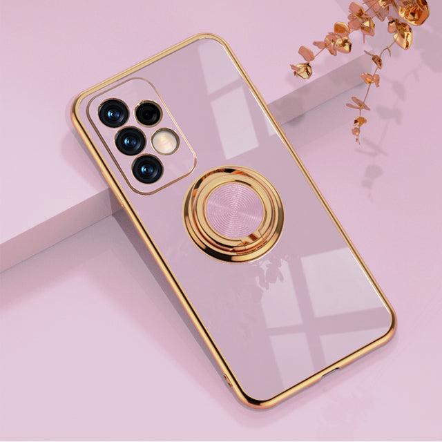 Rotating Ring Grip Phone Case for Samsung Galaxy – Magnetic Car Mount Compatible, Shock-Absorbing TPU with Microfiber Lining for S21-S26