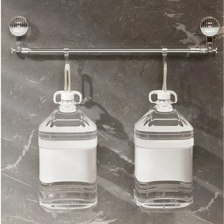 Expandable Bathroom Towel Bar with Suction Cups 24-47 Inch Stainless Steel No-Drill Wall-Mount Organizer for Kitchen Bath Shower Utility Roo