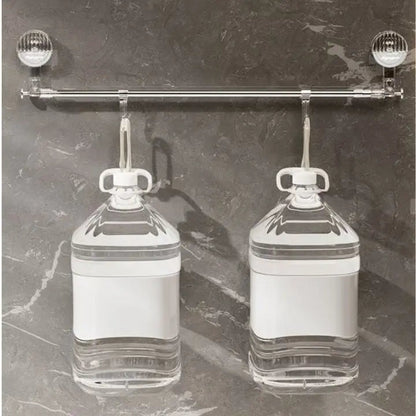 Expandable Bathroom Towel Bar with Suction Cups 24-47 Inch Stainless Steel No-Drill Wall-Mount Organizer for Kitchen Bath Shower Utility Roo