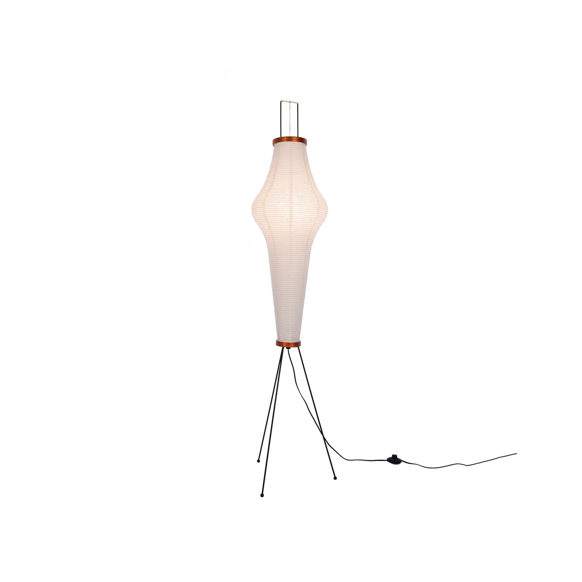 Japanese-Inspired Paper Floor Lamp White Mulberry Shade Tall Standing Light for Living Room Bedroom Reading Nook Sculptural Accent