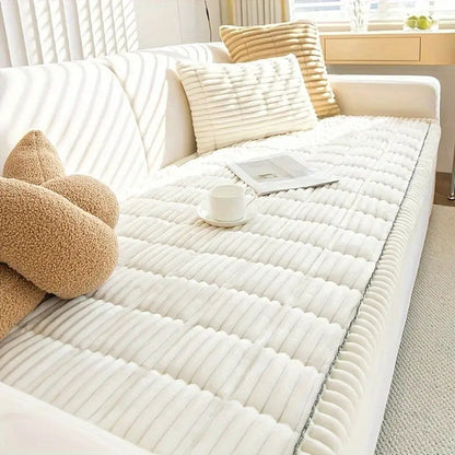 Quilted Microfiber Couch Cushion Protector with Non-Slip Backing – Soft Flannel Furniture Cover for Living Room Sofa & Sectional