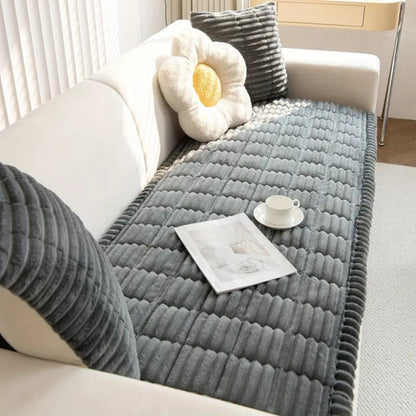 Quilted Microfiber Couch Cushion Protector with Non-Slip Backing – Soft Flannel Furniture Cover for Living Room Sofa & Sectional