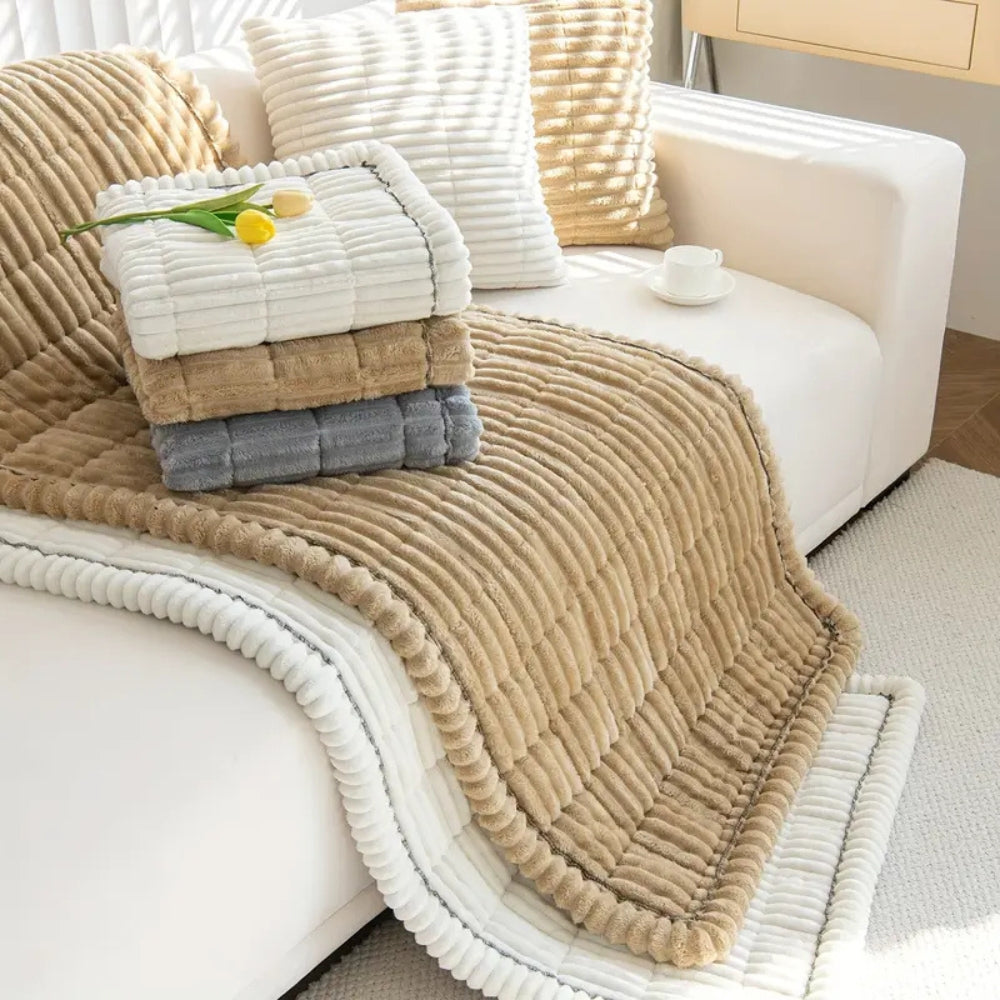 Quilted Microfiber Couch Cushion Protector with Non-Slip Backing – Soft Flannel Furniture Cover for Living Room Sofa & Sectional