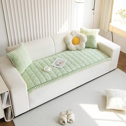 Furniture Throw Blanket Soft Fleece Sofa Protector Anti-Slip Ruffled Edges for Couch Chair Loveseat Living Room Bedroom Pet-Friendly