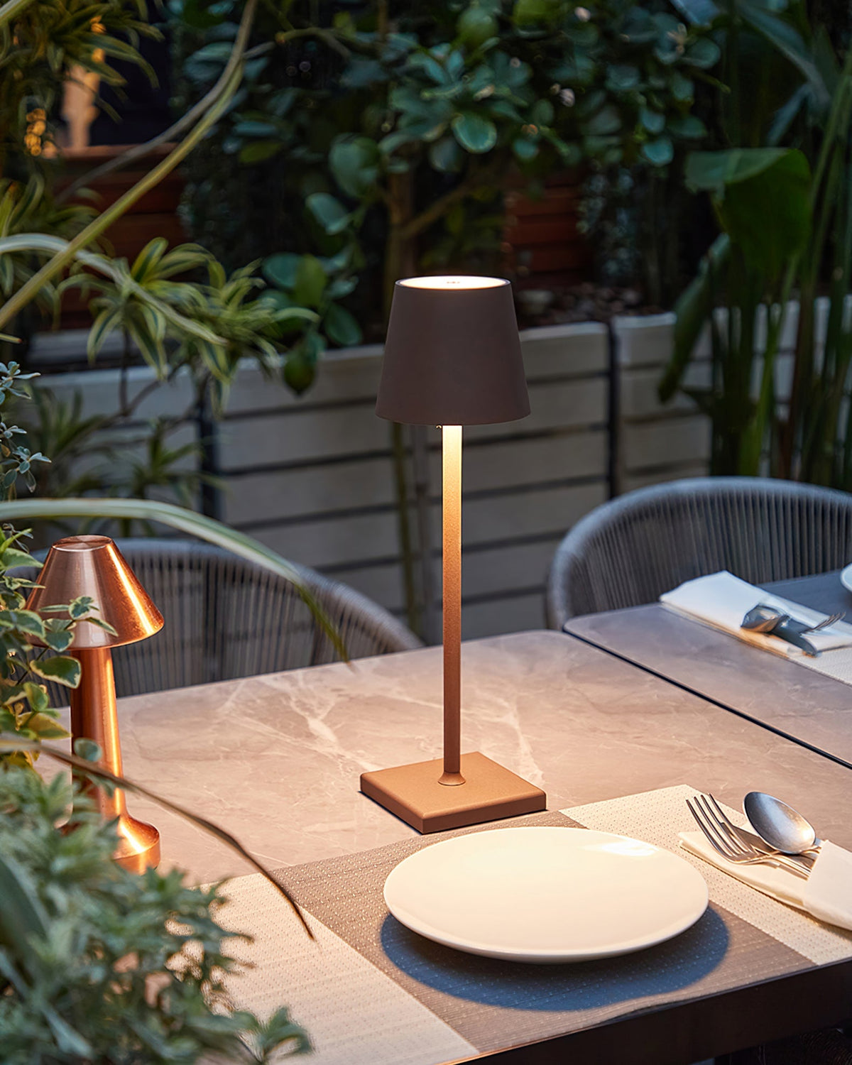 Rechargeable LED Desk Lamp with Touch Dimmer – Cordless Metal Accent Light for Bedroom, Patio, Office – 15 Inch Portable USB Lamp for Indoor