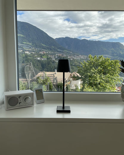 Rechargeable LED Desk Lamp with Touch Dimmer – Cordless Metal Accent Light for Bedroom, Patio, Office – 15 Inch Portable USB Lamp for Indoor