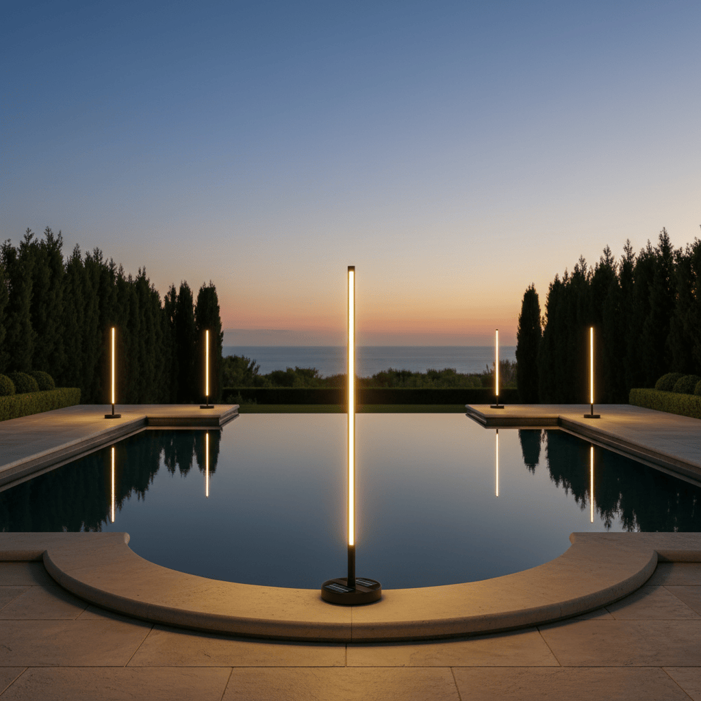 Solar-Powered Patio Floor Lamp with Wireless Charging for Outdoor Spaces