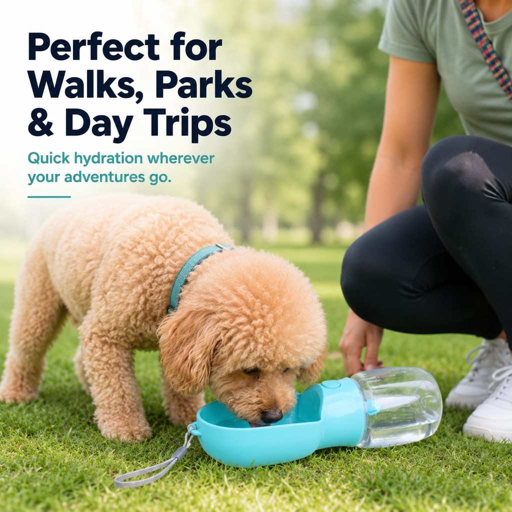 Ortekor Portable 2-in-1 Pet Water & Food Bottle – Keep Dogs Hydrated & Fed on Walks, Hiking, or Travel