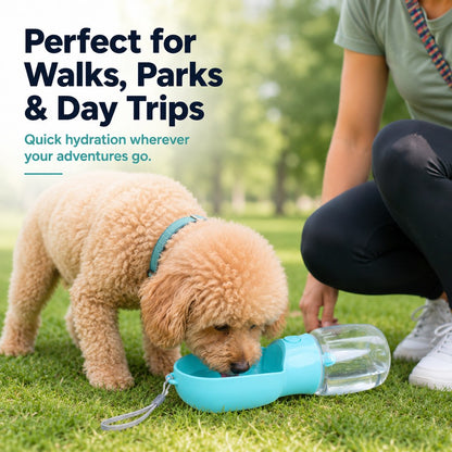 Ortekor Portable 2-in-1 Pet Water & Food Bottle – Keep Dogs Hydrated & Fed on Walks, Hiking, or Travel