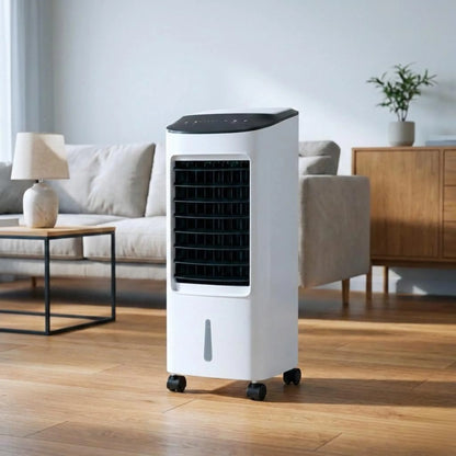Floor-Standing Evaporative Cooler with Remote – Portable Room Cooling Unit for Bedroom, Office & Living Space – Windowless Design, Rolling