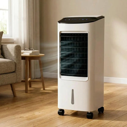 Floor-Standing Evaporative Cooler with Remote – Portable Room Cooling Unit for Bedroom, Office & Living Space – Windowless Design, Rolling