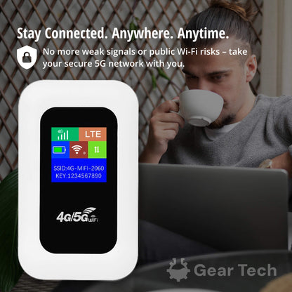 Portable Pocket Hotspot Router 4G LTE WiFi Adapter 150Mbps 10-Device USB-C Travel Internet Modem SIM Card Dongle for Mac PC Laptop Tablet
