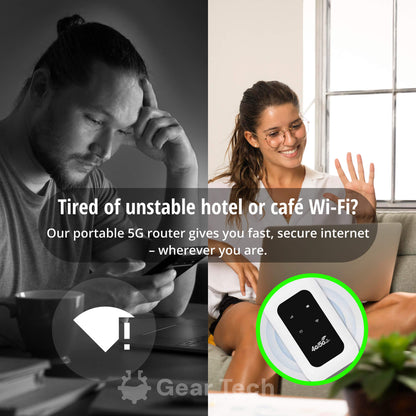 Portable Pocket Hotspot Router 4G LTE WiFi Adapter 150Mbps 10-Device USB-C Travel Internet Modem SIM Card Dongle for Mac PC Laptop Tablet