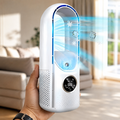 Portable Air Conditioner | Bladeless Cooling Fan with Remote Control | Sleek Design for Quiet Comfort