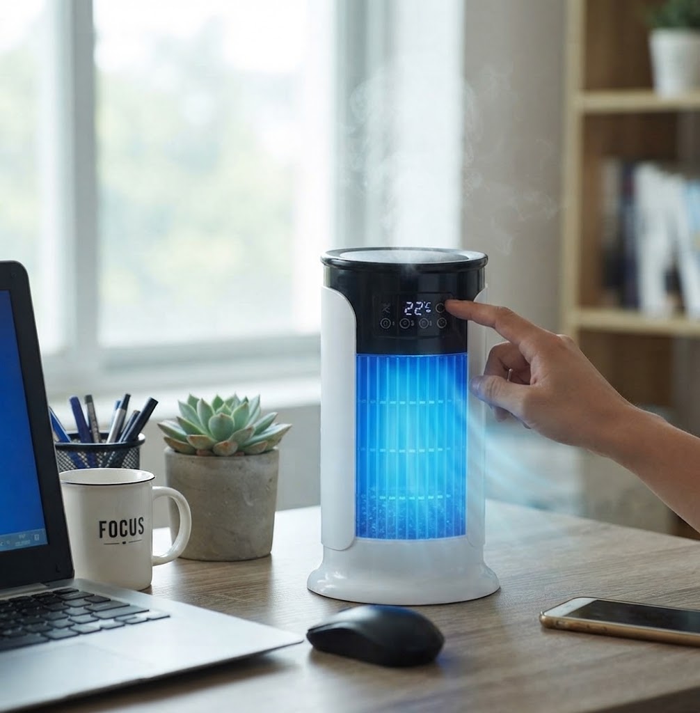 Portable Air Conditioner | Compact Evaporative Cooler with Timer & Whisper-Quiet Operation for Instant Cooling Comfort