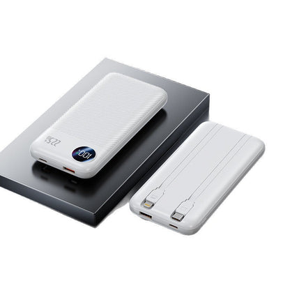 Portable Charger | 10000mAh Power Bank with Built-In Cables | Compact Design for Fast On-the-Go Charging