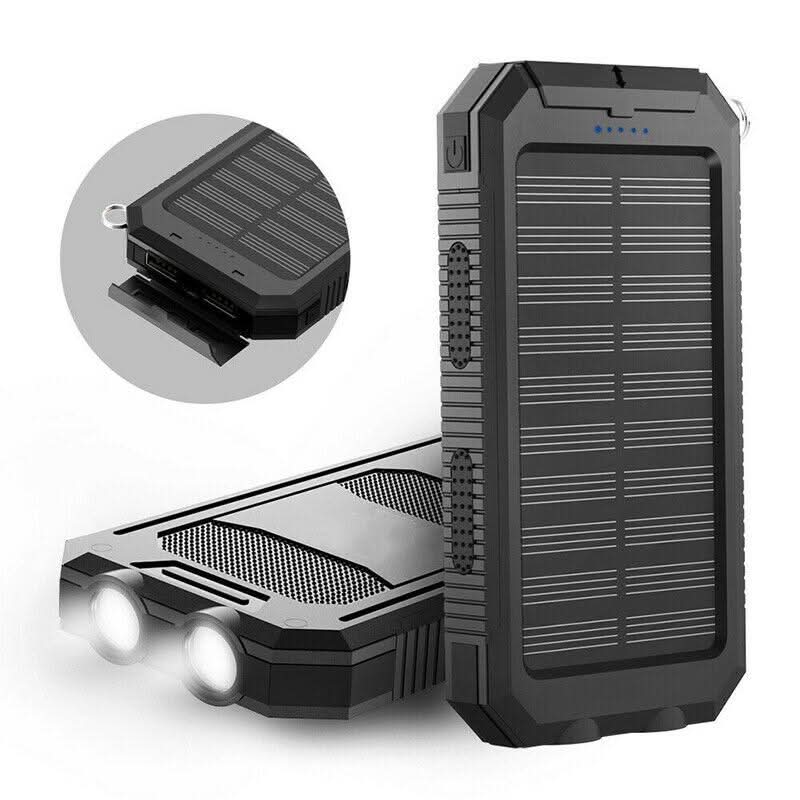 Portable Charger | Waterproof Solar Power Bank with 30000mAh Capacity | Dual USB Outputs for Outdoor Adventures