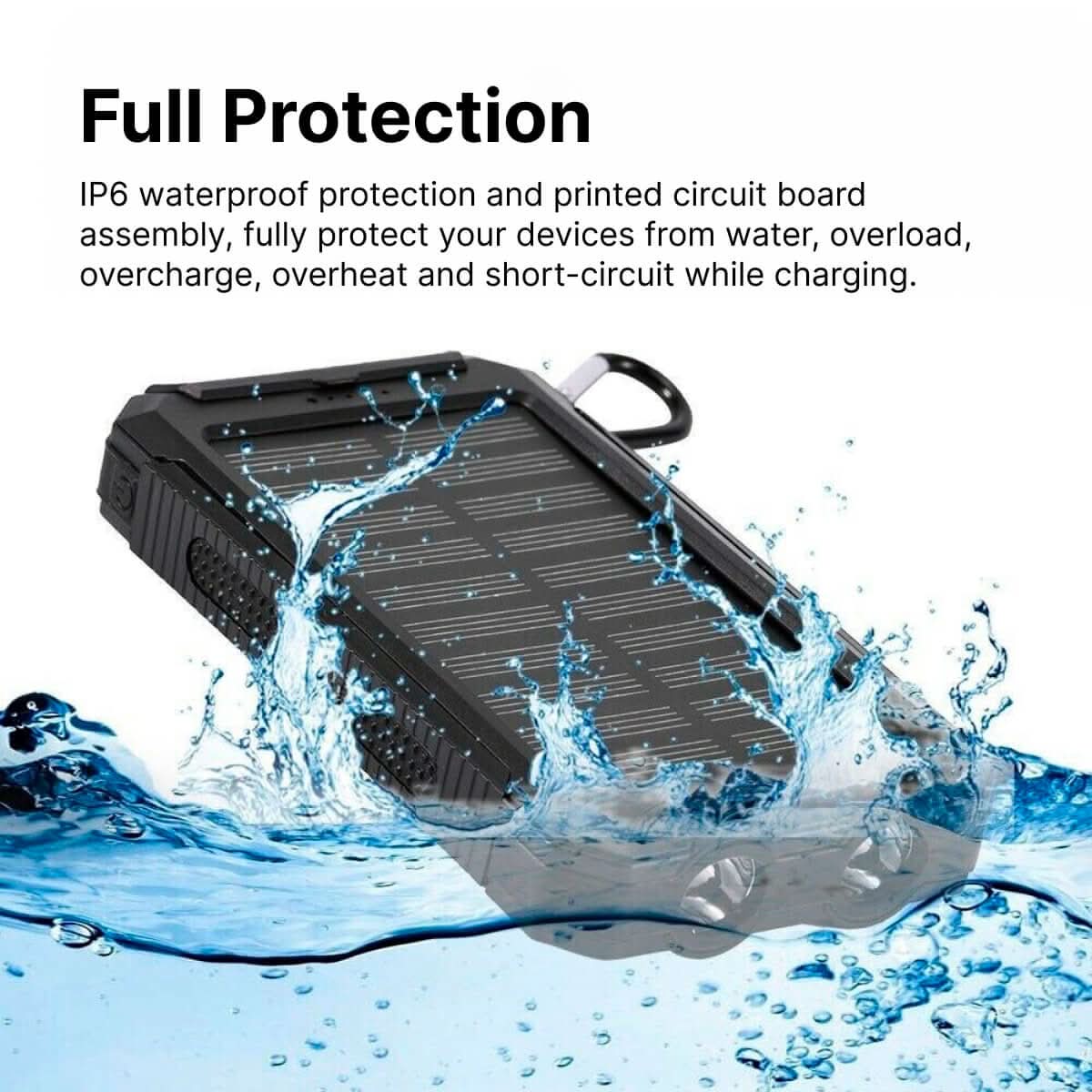 Portable Charger | Waterproof Solar Power Bank with 30000mAh Capacity | Dual USB Outputs for Outdoor Adventures